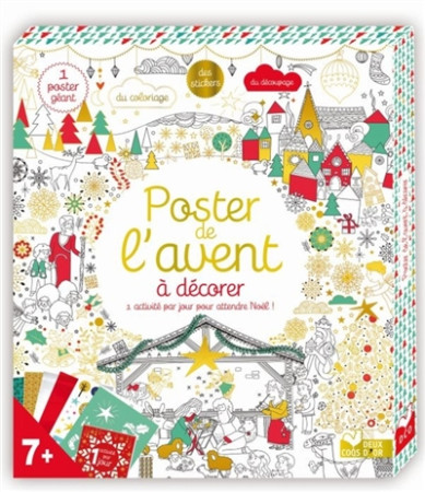 POSTER DE L-AVENT A DECORER - SOLENNE ET THOMAS - Deux coqs d'or