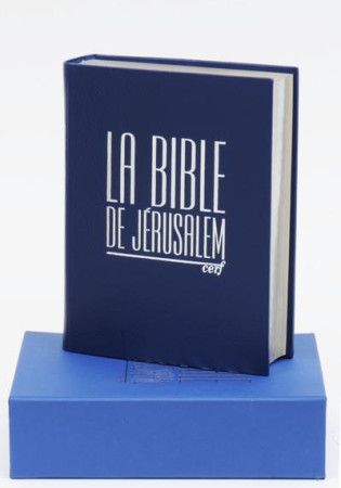 BIBLE DE JERUSALEM MAJOR CUIR BLEU SOUS COFFRET TRANCHE ARGENT - ECOLE BIBLIQUE ARCHE - CERF