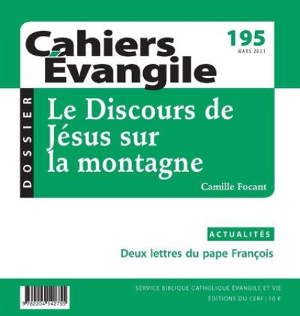 CAHIER EVANGILE N*195 DISCOURS DE JESUS SUR LA MONTAGNE - COLLECTIF - NC