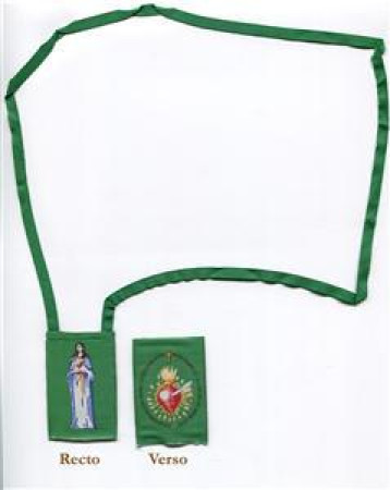 SCAPULAIRE VERT EN ETOFFE AVEC CORDON - NC - NC