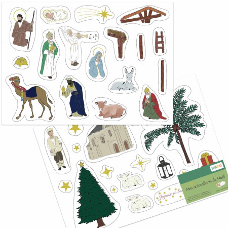 MES AUTOCOLLANTS DE NOEL - 2 PLANCHES DE 21X14.8 CM -   - KATO