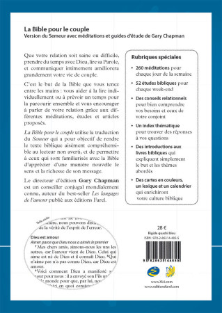 BIBLE POUR LE COUPLE / RIGIDE QUADRI BLEU - Gary Chapman - FAREL