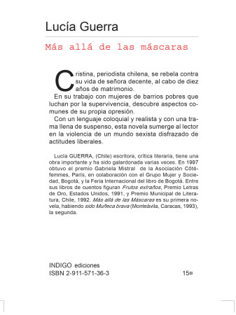 MAS ALLA DE LAS MASCARAS - Françoise Gange - INDIGO