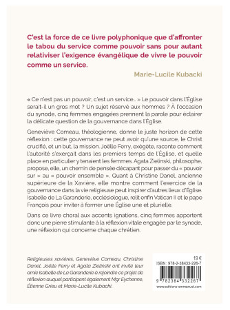 IL A DONNE POUVOIR A SES SERVITEURS - CINQ REGARDS DE FEMMES SUR LA GOUVERNANCE DANS L'EGLISE -  Collectif - EMMANUEL