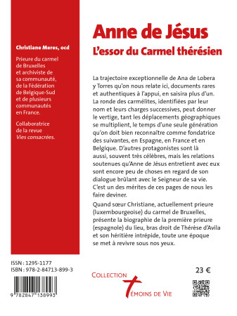 ANNE DE JESUS - LESSOR DU CARMEL THERESIEN - Christiane Meres - CARMEL