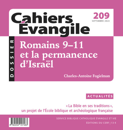 CAHIERS EVANGILE 209 -  Collectif - CERF