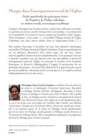 Plongée dans l'enseignement social de l'Eglise - Véronique Gay-Crosier Lemaire - L'HARMATTAN