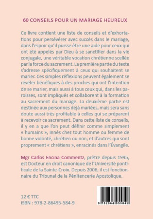 60 conseils pour un mariage heureux - Carlos Mgr Encina Commentz - LAURIER
