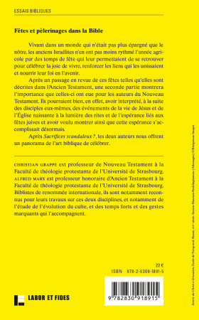 Fêtes et pèlerinages dans la Bible - Christian Grappe, Alfred Marx - LABOR ET FIDES